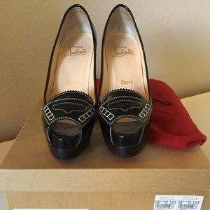 Christian Louboutin Peniche 140 Black Patent Loafer